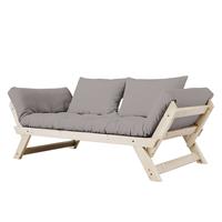 home24 Karup Schlafsofa Bebop Grau Webstoff 174x80x80 cm mit Schlaffunktion