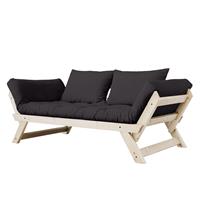 home24 Karup Schlafsofa Bebop Schwarz Webstoff 174x80x80 cm mit Schlaffunktion