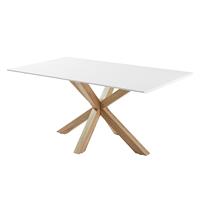 Kave Home - Argo tafel 180 cm wit melamine hout effect benen
