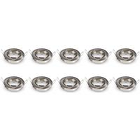 BES LED Spot Armatuur 10 Pack - GU10 Fitting - Inbouw Rond - Mat Chroom Aluminium - Kantelbaar Ø90mm