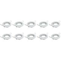 BES LED Spot Armatuur 10 Pack - GU10 Fitting - Inbouw Rond - Glans Wit Aluminium - Kantelbaar Ø90mm