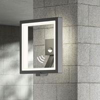 Lucande LED buitenwandlamp Square grafietgrijs met sensor