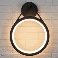 Lucande LED-Außenwandleuchte Mirco, ringförmig, IP65