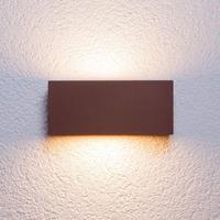 Lucande Vierkante buitenwandlamp Bente, roestkleur