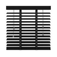 Leen Bakker Horizontale jaloezie hout 50 mm - mat zwart - 60x180 cm