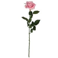 Mica Decorations Valentijn - Roze roos kunstbloem 66 cm Roze