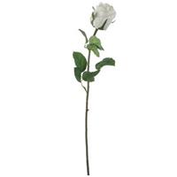 Mica Decorations Valentijn - Witte roos kunstbloem 69 cm Wit