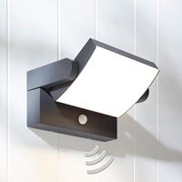 Lampenwelt.com LED buitenwandlamp Sherin, draaibaar met sensor