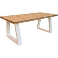 Wood4you - Eettafel Vancouver Roasted wood Wit 180Lx78Hx90D cm