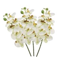 Shoppartners 3x Witte Phaleanopsis/vlinderorchidee kunstbloemen 70 cm Wit