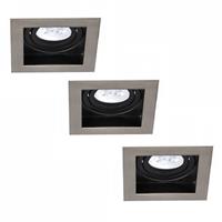 INTOLED Set van 3 stuks Dimbare LED inbouwspot Modesto 5 Watt  2700K warm wit Kantelbaar