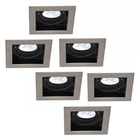 INTOLED Set van 6 stuks Dimbare LED inbouwspot Modesto 5 Watt  2700K warm wit Kantelbaar