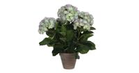 Mica Decorations Decorations hortensia lichtpaars in pot stan grijs d13,5 maat in