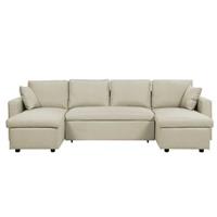 Beliani SOMMEN Slaapbank Beige Polyester 123x259