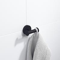 Ozean Eternal Handdoekhaak - dubbel - rond - mat zwart SW209322