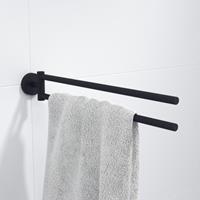 Ozean Eternal Handdoekhouder - draaibaar - rond - mat zwart SW209329
