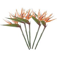 Mica Decorations 5x Oranje strelitzia/paradijsvogelbloem kunstbloemen 90 cm Oranje