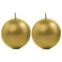 2x Bolkaarsen goud 8 cm Goudkleurig