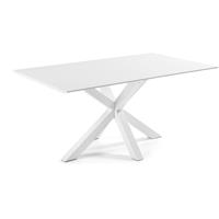 Kave Home - Argo tafel 180 cm witte melamine wit benen