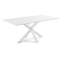 Kave Home - Argo tafel 200 cm witte melamine wit benen