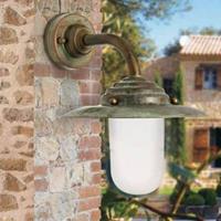 Moretti Buitenwandlamp Antique, hoogte 26 cm, antiek-koper