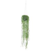 Shoppartners Groene Senecio/erwtenplant kunstplant 70 cm in hangende pot Groen