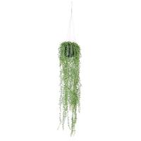 Shoppartners Groene Senecio/erwtenplant kunstplant 70 cm in hangende pot Groen