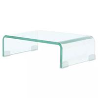 Tv-meubel/monitorverhoger transparant 40x25x11 cm glas