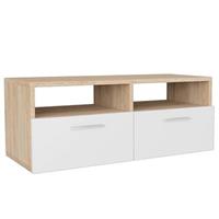 VidaXL Tv-meubel 95x35x36 cm spaanplaat eikenkleurig en wit