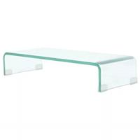 VidaXL TV-meubel/monitorverhoger transparant 60x25x11 cm glas