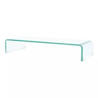 vidaXL Tv-meubel/monitorverhoger transparant 80x30x13 cm glas