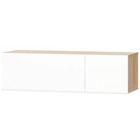 VidaXL Tv-kast 120x40x34 cm spaanplaat hoogglans wit en eikenkleur