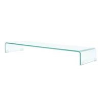 vidaXL TV-meubel/monitorverhoger transparant 100x30x13 cm glas