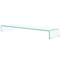 vidaXL TV-meubel/monitorverhoger transparant 110x30x13 cm glas