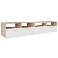 VidaXL Tv-meubels 95x35x36 cm spaanplaat eikenkleurig en wit 2 st