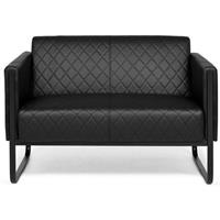 Hjh OFFICE Aruba Black | 2-Zits - Lounge bank / sofa, Kunstleder, Zwart