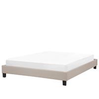 Beliani Gestoffeerd bed beige lattenbodem 160 x 200 cm ROANNE