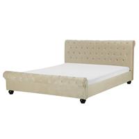 Beliani Gestoffeerd bed beige, lattenbodem 160 x 200 cm AVALLON