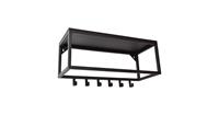 Urban interiors LOFT42 Blacky Kapstok met 6 Haken, Roede en Hoedenplank - Metaal - Mat Zwart - 25x70x30