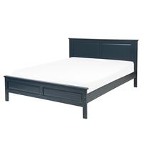 Beliani OLIVET Tweepersoonsbed Blauw Dennenhout 140x200