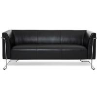 Hjh OFFICE Curacao | 3-Zits - Lounge bank / sofa, Kunstleder, Zwart