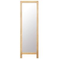 vidaXL Standspiegel 48 x 46,5 x 150 cm Massivholz Eiche Braun