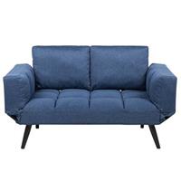 Beliani BREKKE Slaapbank Blauw Polyester 187x79