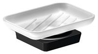 sapho Zen Black zwarte zeephouder met matglas