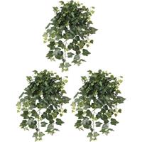 Shoppartners 3x Groene Hedera Helix/klimop kunstplanten 65 cm voor buiten Groen