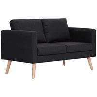 vidaXL 2-Sitzer-Sofa Stoff  Schwarz