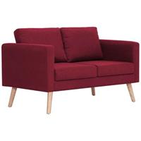 vidaXL 2-Sitzer-Sofa Stoff Weinrot Rot