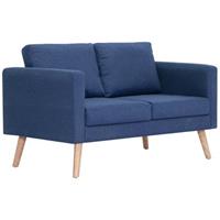 vidaXL 2-Sitzer-Sofa Stoff  Blau