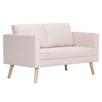 vidaXL 2-Sitzer-Sofa Stoff  Creme