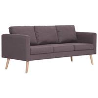 vidaXL 3-Sitzer-Sofa Stoff Taupe Braun